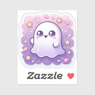 Schattige Kawaii Ghost Vinyl Sticker Schattige Pas