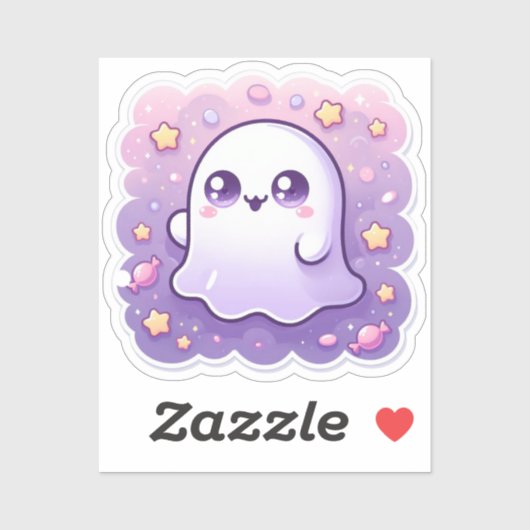 Schattige Kawaii Ghost Vinyl Sticker Schattige Pas (Vel)
