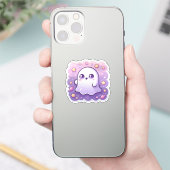 Schattige Kawaii Ghost Vinyl Sticker Schattige Pas (Telefoon)