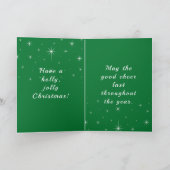 Schattige Kawaii Golfbal Golfen Kerst Thema Groen Kaart (Binnen)