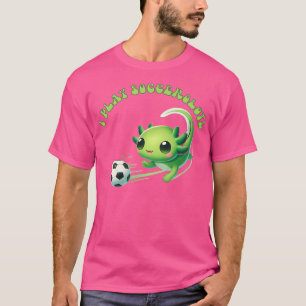 Schattige Kawaii Green Axolotl Spelen Voetbal Socc T-shirt