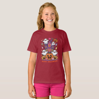 Schattige Kawaii Halloween | Gelukkige Geesten & P T-shirt