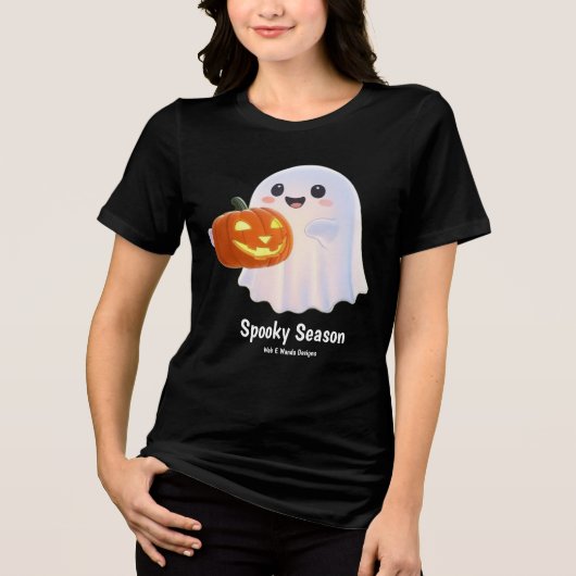 Schattige Kawaii Halloween Ghost Tshirt (Voorkant)