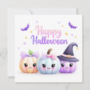 Schattige Kawaii Halloween Pompoenen Kaart