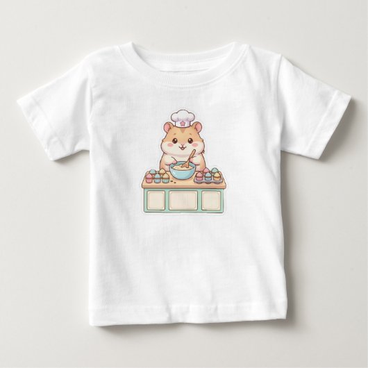 Schattige Kawaii Hamster Chef die Cupcakes bakt Pe (Voorkant)