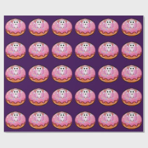 Schattige Kawaii Hamster in Roze Glazuur Donut Kun Cadeaupapier