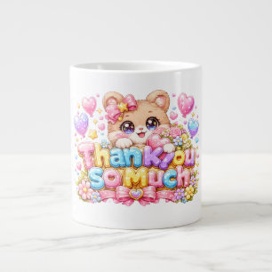 Schattige Kawaii Hartelijk Dank Berenpastel Pi Grote Koffiekop