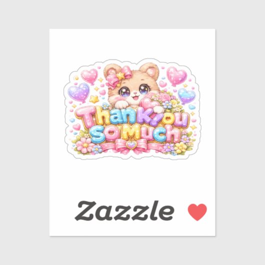 Schattige Kawaii Hartelijk Dank Berenpastel Pi Sticker (Vel)