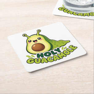 Schattige Kawaii Heilige Guacamole Avocado Slak Ca Kartonnen Onderzetters