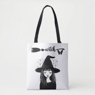 Schattige Kawaii Heks Griezelig Seizoen Schattige Tote Bag