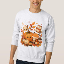 Schattige Kawaii Herfst Pompoen Vos Uil Herfst Die