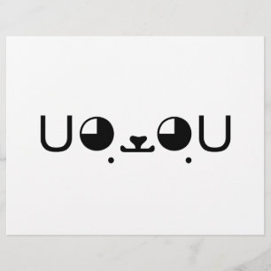Schattige Kawaii Hond Japanse Kaomoji Emoticon Flyer
