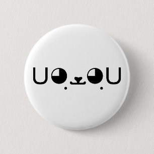 Schattige Kawaii Hond Japanse Kaomoji Emoticon Ronde Button 5,7 Cm