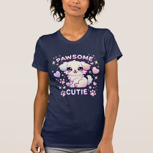 Schattige Kawaii Hond T-shirt Schattig Pastel Pupp (Voorkant)