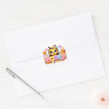 Schattige Kawaii Honingbij Naam Pastel Roze Glanze