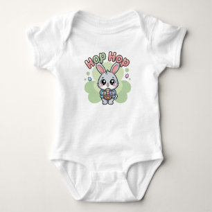 Schattige Kawaii Hop Hop Konijn Illustratie Romper