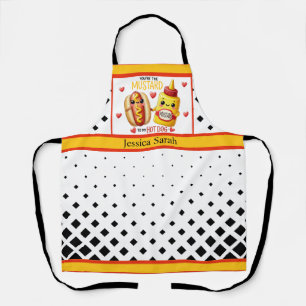 Schattige Kawaii Hotdogs en Mosterd Schort