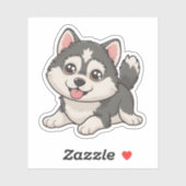 Schattige Kawaii Husky Schattig Husky Pup Design Sticker (Vel)