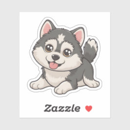 Schattige Kawaii Husky Schattig Husky Pup Design Sticker