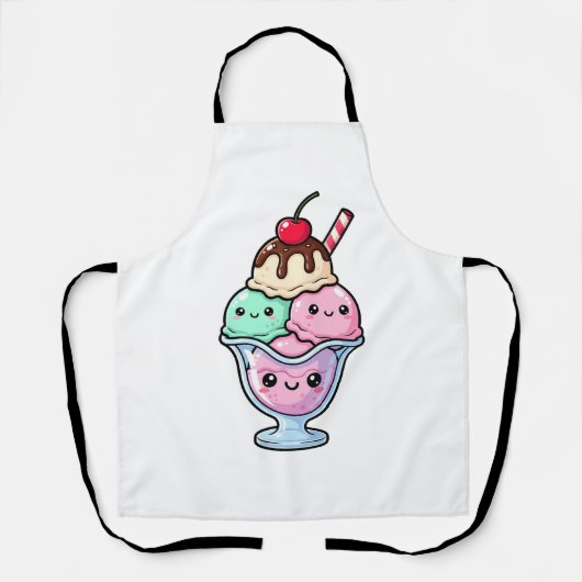 Schattige Kawaii Ijs Sundae Schort (Voorkant)