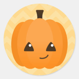 Schattige Kawaii Jack o'Lantern Ronde Sticker