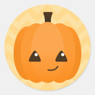 Schattige Kawaii Jack o'Lantern Ronde Sticker