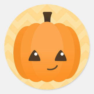 Schattige Kawaii Jack o'Lantern Ronde Sticker