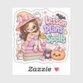 Schattige Kawaii Juf Heks Halloween Sticker (Vel)