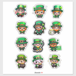Schattige Kawaii Kabouter St. Patty's Dag Sticker