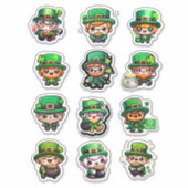 Schattige Kawaii Kabouter St. Patty's Dag Sticker (Voorkant)