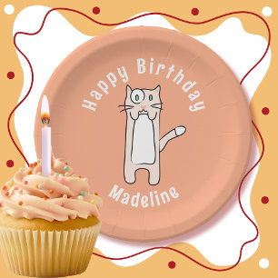 Schattige Kawaii Kat Cartoon Persoonlijke Leuke Ve Papieren Bordje