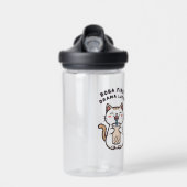 Schattige Kawaii Kat Drinkt Bubble Tea Waterfles (Voorkant)