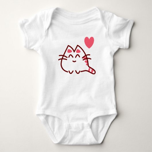 Schattige Kawaii Kat en Hart Romper (Voorkant)