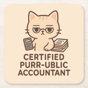 Schattige Kawaii Kat Gecertificeerd Openbaar Accou Kartonnen Onderzetters