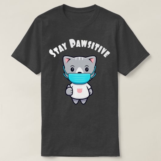 Schattige Kawaii Kat Gezichtsmasker Passief Kat T-shirt (Design voorkant)