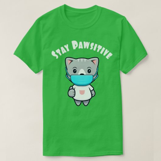 Schattige Kawaii Kat Gezichtsmasker Passief Kat T-shirt (Design voorkant)