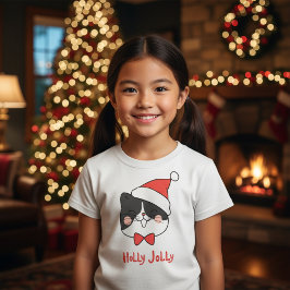 Schattige Kawaii Kat Holly Jolly Meisjes T-shirt