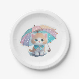 Schattige Kawaii kat illustratie cadeau Papieren Bordje