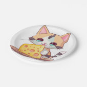 Schattige Kawaii kat illustratie cadeau Papieren Bordje (Gekanteld)