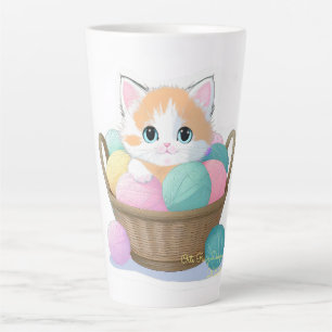 Schattige kawaii kat latte mok