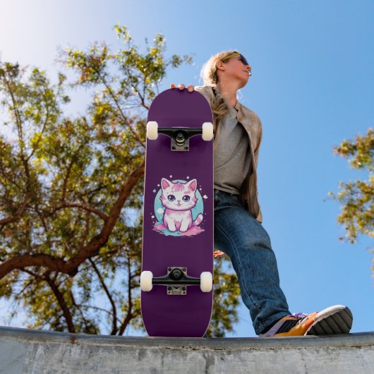 Schattige Kawaii Kat Persoonlijk Skateboard (Buiten 1)