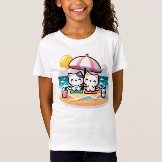 Schattige kawaii kat t-shirt (Voorkant)
