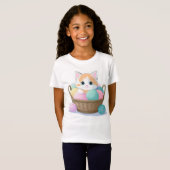 Schattige kawaii kat t-shirt (Voorkant volledig)