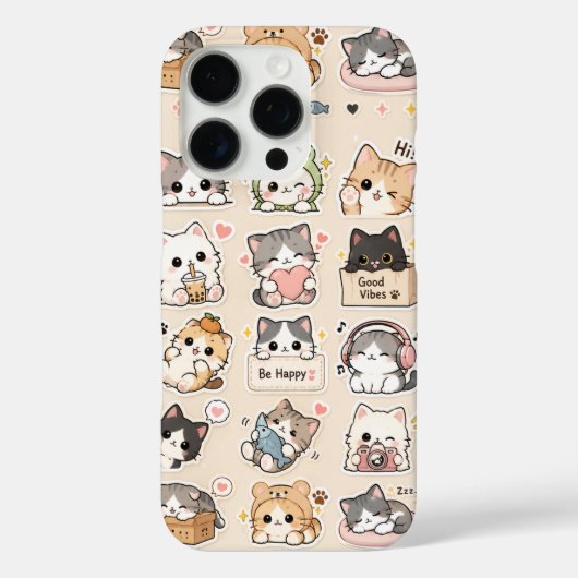 Schattige Kawaii Kat Telefoonhoes – Aardig Case-Mate iPhone Case (Achterkant)