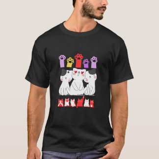 Schattige Kawaii Katten en Pootjes Speelse Kattenl T-shirt