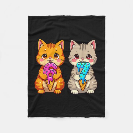 Schattige Kawaii Katten Neko 67 Drip Meme Grappig  Fleece Deken (Voorkant)