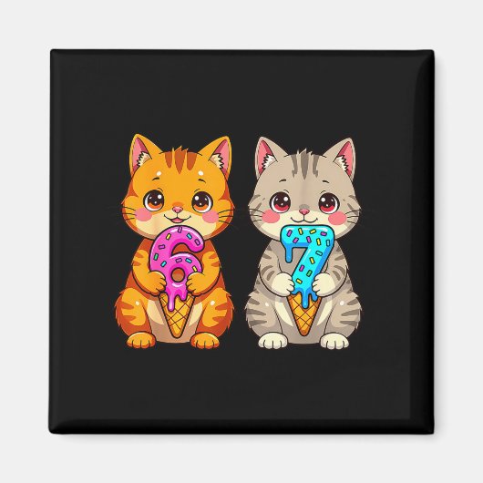 Schattige Kawaii Katten Neko 67 Drip Meme Grappig Magneet (Voorkant)