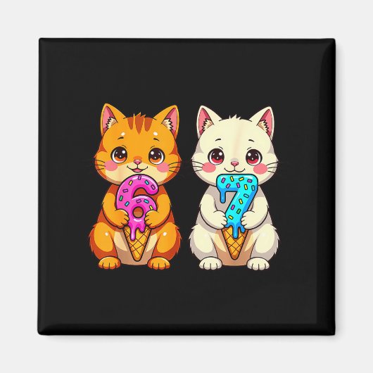 Schattige Kawaii Katten Neko 67 Drip Meme Grappig  Magneet (Voorkant)