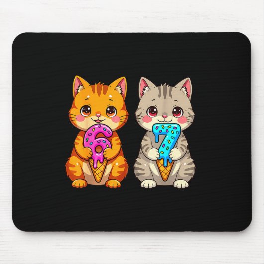 Schattige Kawaii Katten Neko 67 Drip Meme Grappig Muismat (Voorkant)