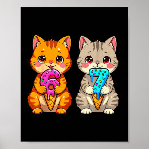 Schattige Kawaii Katten Neko 67 Drip Meme Grappig Poster